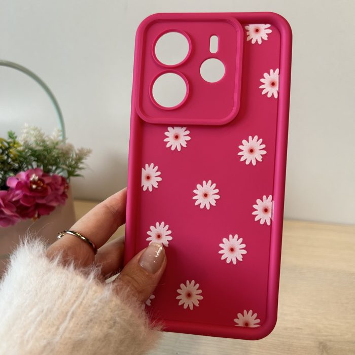 Чехол для Xiaomi redmi Note 14 4g силиконовый с рисунком TPU Pictures Case розовый с ромашками - Зображення 2