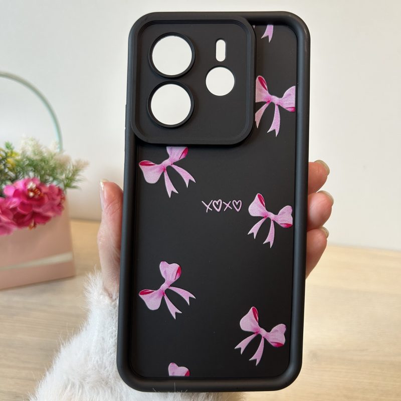 Чохол для Xiaomi redmi Note 14 4g силіконовий з малюнком TPU Pictures Case чорний з бантиками