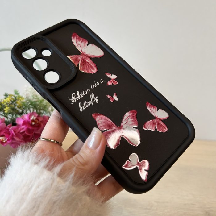 Чохол на Samsung A26 5g силіконовий з малюнком TPU Pictures Case чорний з метеликами - Зображення 3