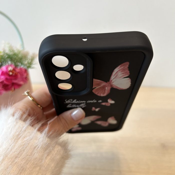 Чохол для Samsung a36 5g силіконовий з малюнком TPU Pictures Case чорний з метеликами - Зображення 5