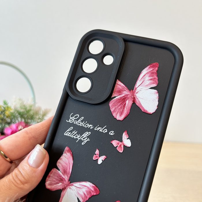 Чохол для Samsung a36 5g силіконовий з малюнком TPU Pictures Case чорний з метеликами - Зображення 4