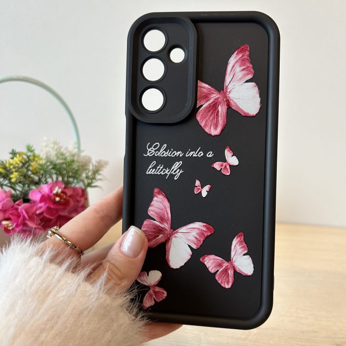 Чохол на Samsung A26 5g силіконовий з малюнком TPU Pictures Case чорний з метеликами - Зображення 2