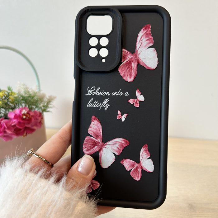 Чохол для xiaomi redmi Note 12 pro 4g силіконовий з малюнком TPU Pictures Case чорний з метеликами - Зображення 2