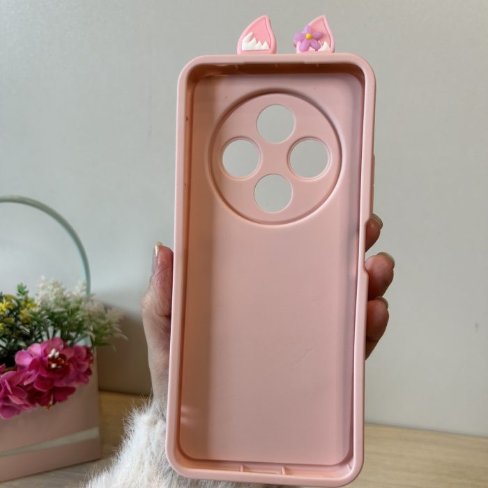 Чохол для Poco c75 силіконовий з 3-D наклейками та вушками TPU Toys Case (рожевий) - Зображення 10