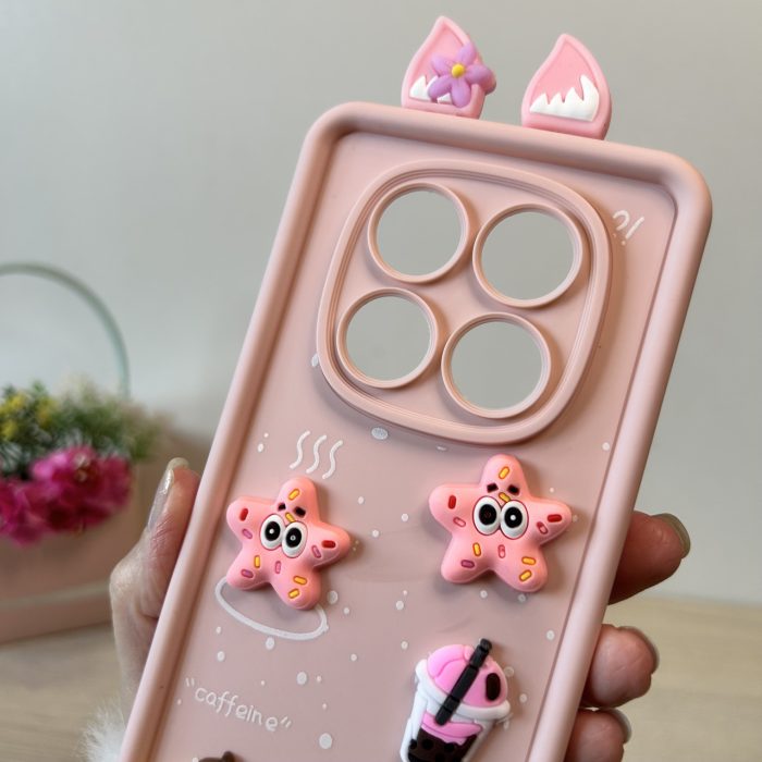 Чохол на xiaomi redmi Note 14 pro plus + 5g силіконовий дитячий з наклейками та вушками TPU Toys (рожевий) - Зображення 8