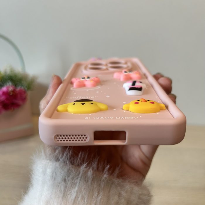 Чохол для xiaomi redmi Note 14 pro 4g силіконовий з 3d-наклейками та вушками Silicone Cover (рожевий) - Зображення 9