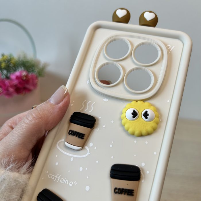 Чохол на xiaomi redmi Note 14 pro 5g силіконовий дитячий з 3-D наклейками та вушками TPU Toys Case (білий) - Зображення 6