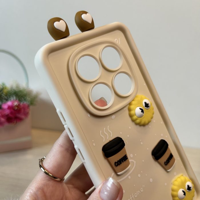 Чехол для xiaomi redmi Note 14 pro 4g силиконовый с 3d наклейками и ушками Silicone Cover (белый) - Зображення 9
