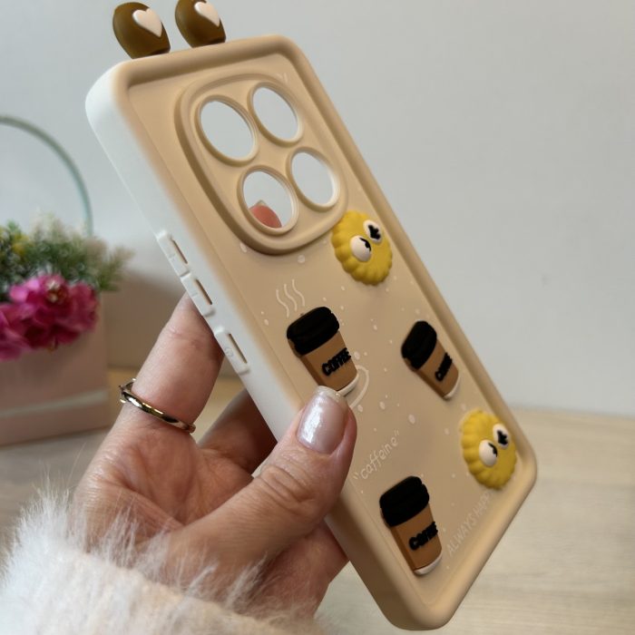 Чехол для xiaomi redmi Note 14 pro 4g силиконовый с 3d наклейками и ушками Silicone Cover (белый) - Зображення 6