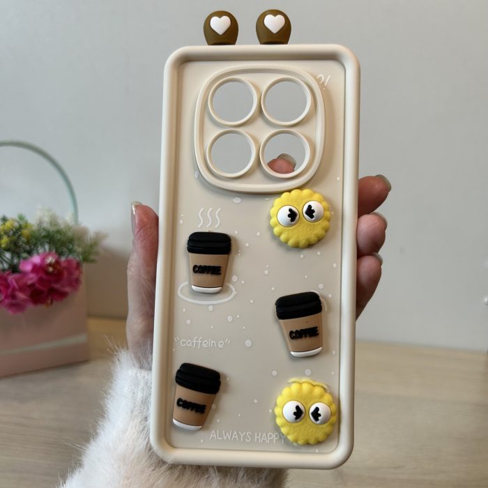 Чохол на xiaomi redmi Note 14 pro 5g силіконовий дитячий з 3-D наклейками та вушками TPU Toys Case (білий) - Зображення 2