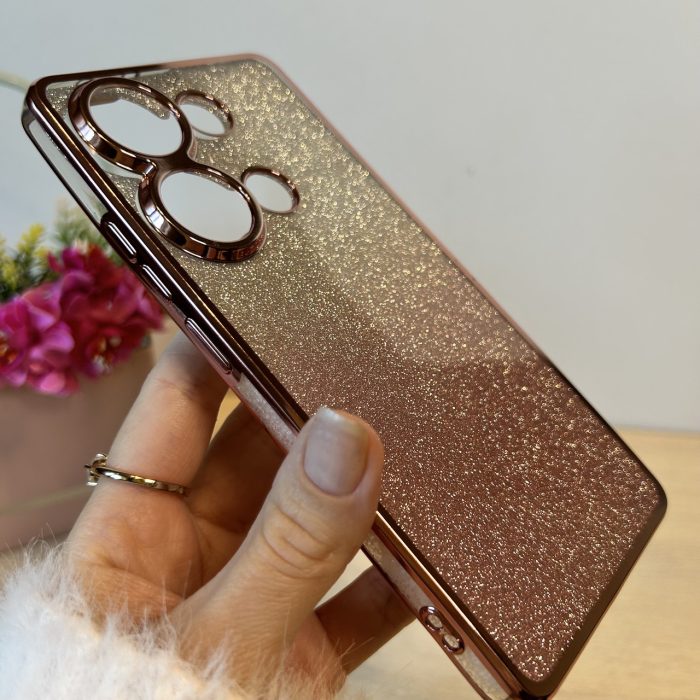 Чохол на Poco m6 pro 4g силіконова жіноча накладка блискучий градієнт фіолетовий - Зображення 6