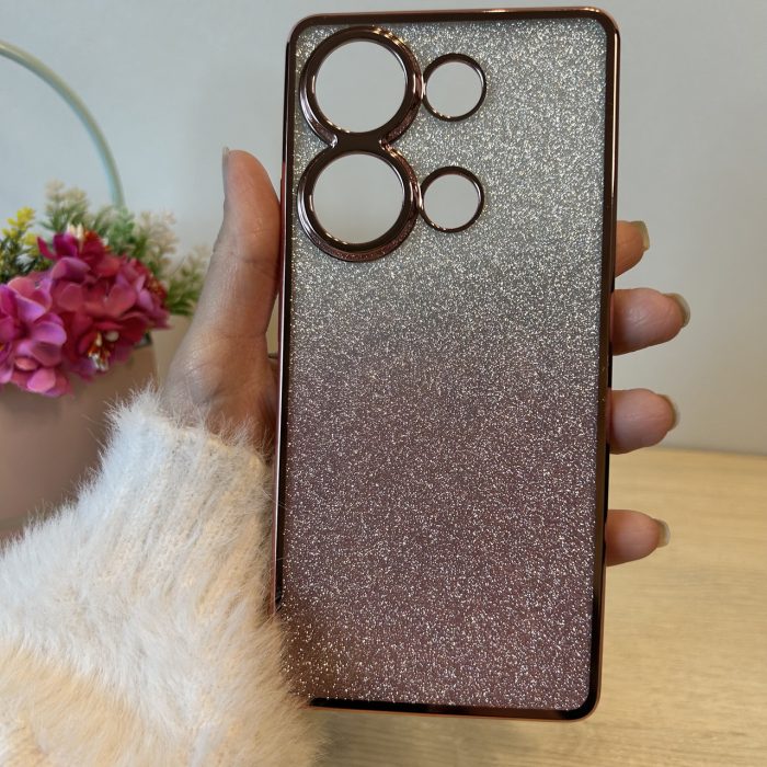 Чохол на Poco m6 pro 4g силіконова жіноча накладка блискучий градієнт фіолетовий - Зображення 3