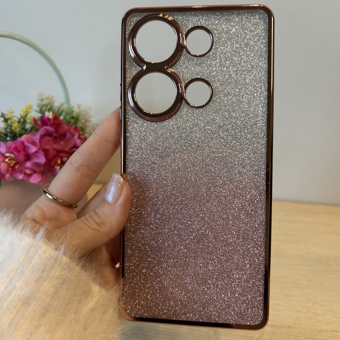 Чохол на Poco m6 pro 4g силіконова жіноча накладка блискучий градієнт фіолетовий - Зображення 4