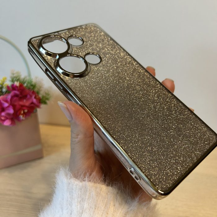 Чохол на Poco m6 pro 4g силіконова жіноча накладка блискучий градієнт сріблястий - Зображення 7