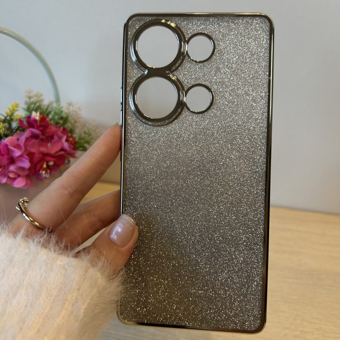 Чохол на Poco m6 pro 4g силіконова жіноча накладка блискучий градієнт сріблястий - Зображення 3