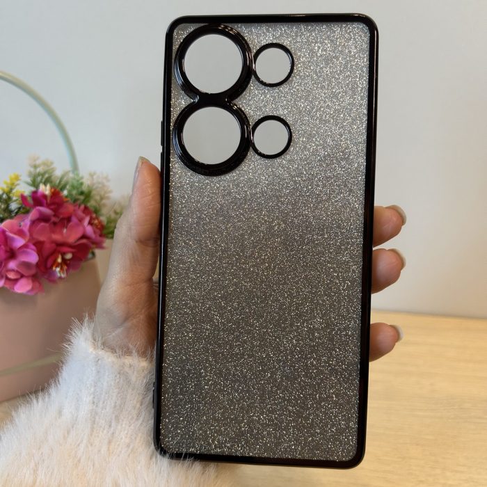 Чохол на Poco m6 pro 4g силіконова жіноча накладка блискучий градієнт сірий - Зображення 4