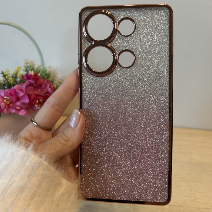 Чохол на Poco m6 pro 4g силіконова жіноча накладка блискучий градієнт фіолетовий - Зображення 2