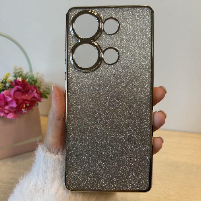 Чохол на xiaomi redmi Note 14s силіконова жіноча накладка блискучий градієнт сріблястий - Зображення 3