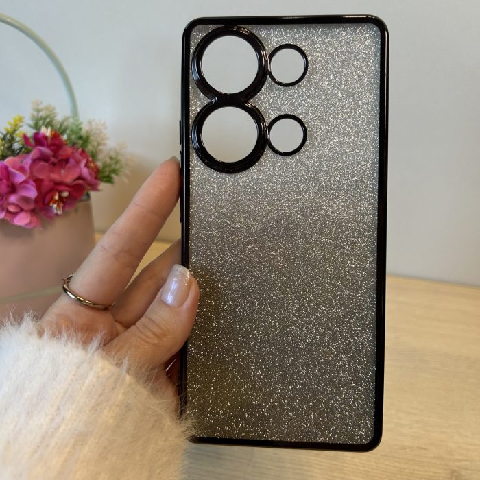 Чохол на xiaomi redmi Note 14s силіконова жіноча накладка блискучий градієнт (сірий) - Зображення 4