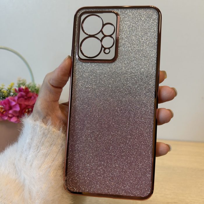 Чохол на xiaomi redmi Note 12 4g силіконова жіноча накладка блискучий градієнт рожевий - Зображення 3