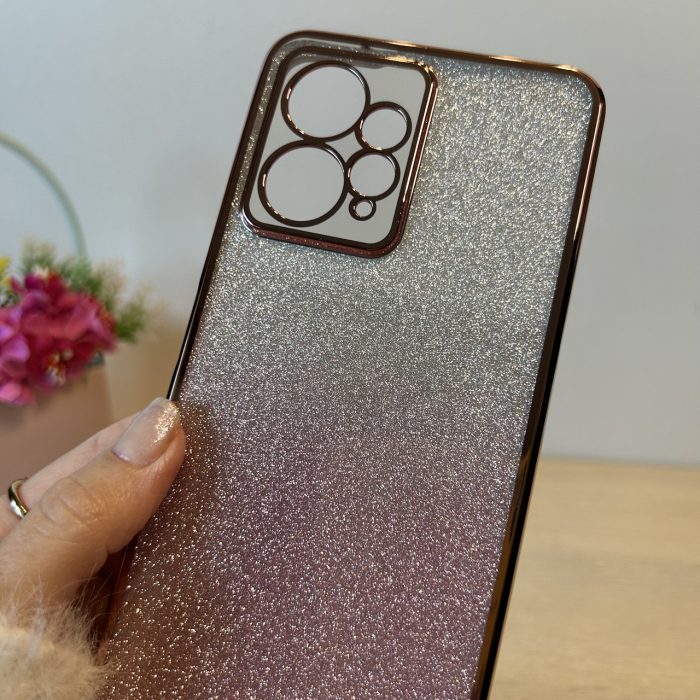 Чохол на xiaomi redmi Note 12 4g силіконова жіноча накладка блискучий градієнт рожевий - Зображення 7