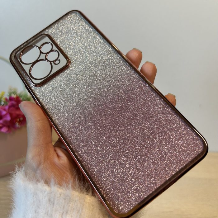 Чохол на xiaomi redmi Note 12 4g силіконова жіноча накладка блискучий градієнт рожевий - Зображення 4