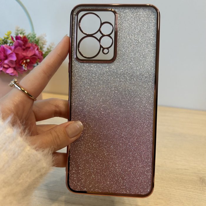 Чохол на xiaomi redmi Note 12 4g силіконова жіноча накладка блискучий градієнт рожевий - Зображення 2