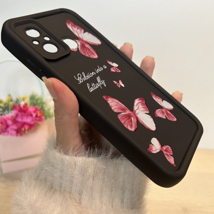 Чохол для xiaomi redmi 12c силіконовий з малюнком TPU Pictures Case чорний з метеликами - Зображення 5
