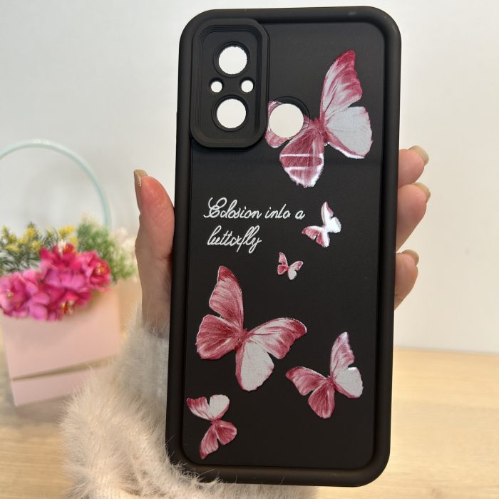 Чохол для xiaomi redmi 12c силіконовий з малюнком TPU Pictures Case чорний з метеликами - Зображення 2