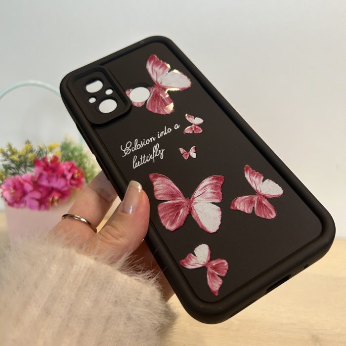 Чохол для xiaomi redmi 12c силіконовий з малюнком TPU Pictures Case чорний з метеликами - Зображення 7
