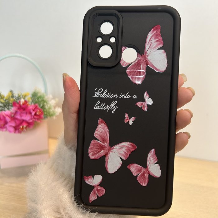 Чохол для xiaomi redmi 12c силіконовий з малюнком TPU Pictures Case чорний з метеликами - Зображення 4