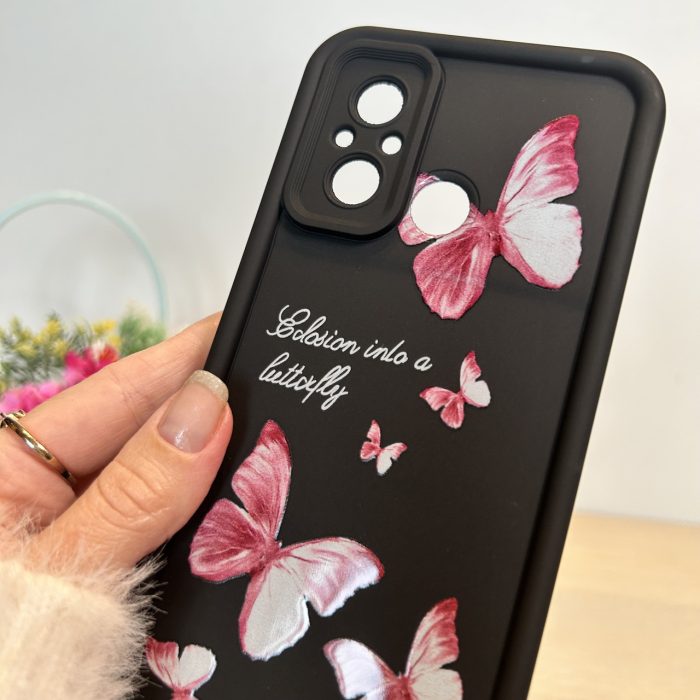 Чохол для xiaomi redmi 12c силіконовий з малюнком TPU Pictures Case чорний з метеликами - Зображення 8