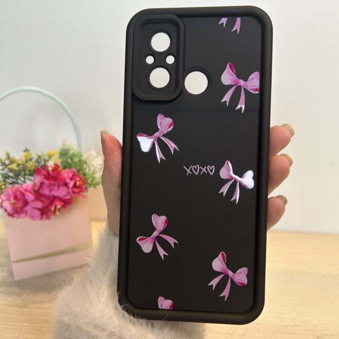 Чохол для xiaomi redmi 12c силіконовий з малюнком TPU Pictures Case чорний із бантиками - Зображення 3