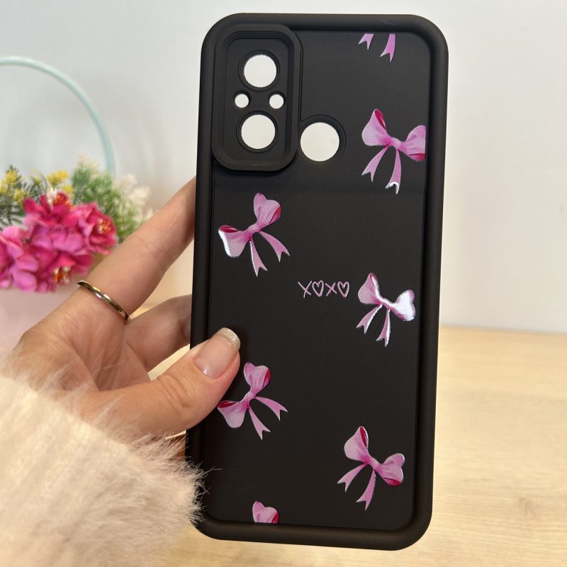 Чохол для xiaomi redmi 12c силіконовий з малюнком TPU Pictures Case чорний із бантиками