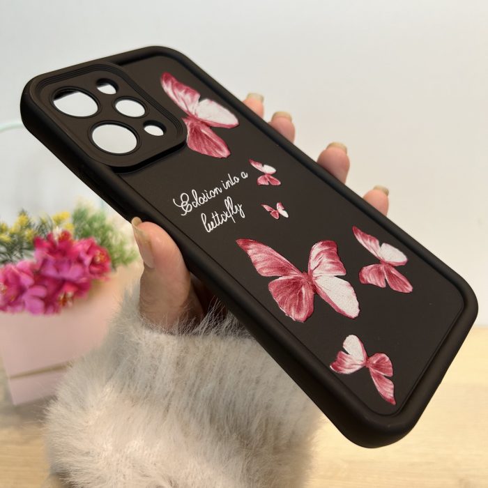 Чохол для xiaomi redmi 12 силіконовий з малюнком TPU Pictures Case чорний з метеликами - Зображення 5
