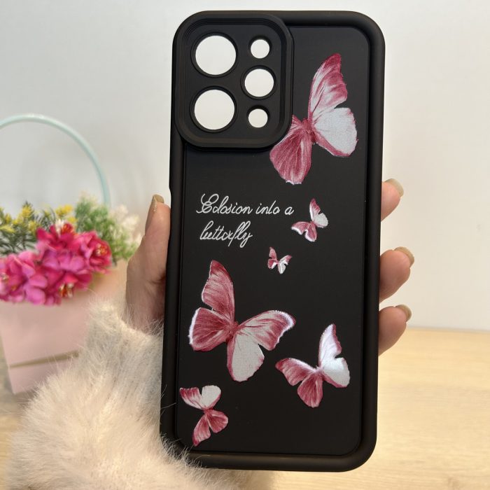 Чохол для xiaomi redmi 12 силіконовий з малюнком TPU Pictures Case чорний з метеликами - Зображення 2