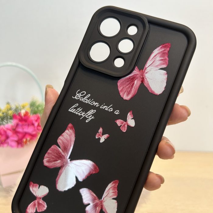 Чохол для xiaomi redmi 12 силіконовий з малюнком TPU Pictures Case чорний з метеликами - Зображення 6