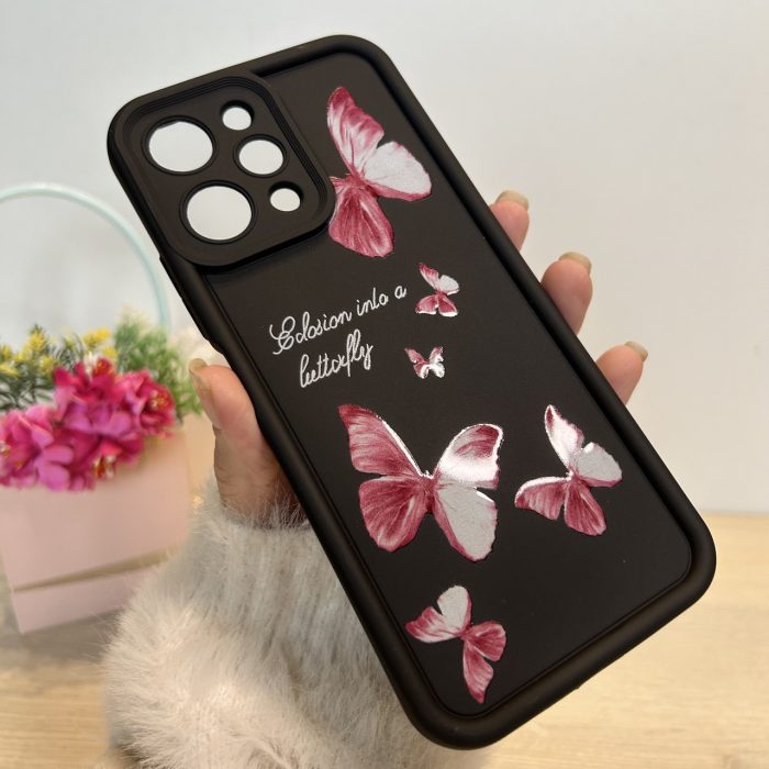 Чохол для xiaomi redmi 12 силіконовий з малюнком TPU Pictures Case чорний з метеликами - Зображення 4