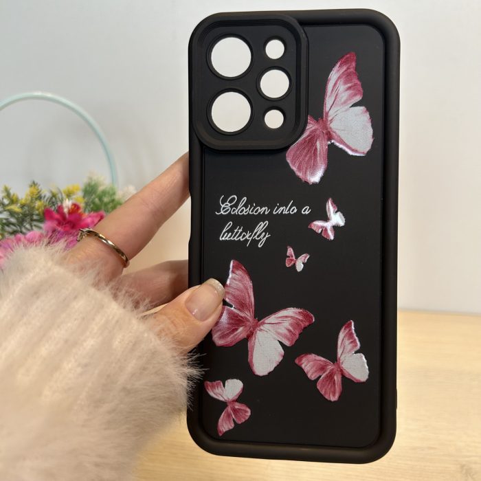 Чохол для xiaomi redmi 12 силіконовий з малюнком TPU Pictures Case чорний з метеликами - Зображення 3