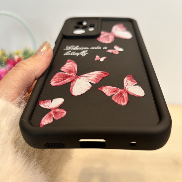 Чохол на xiaomi redmi Note 10 pro силіконовий з малюнком TPU Pictures Case чорний з метеликами - Зображення 8