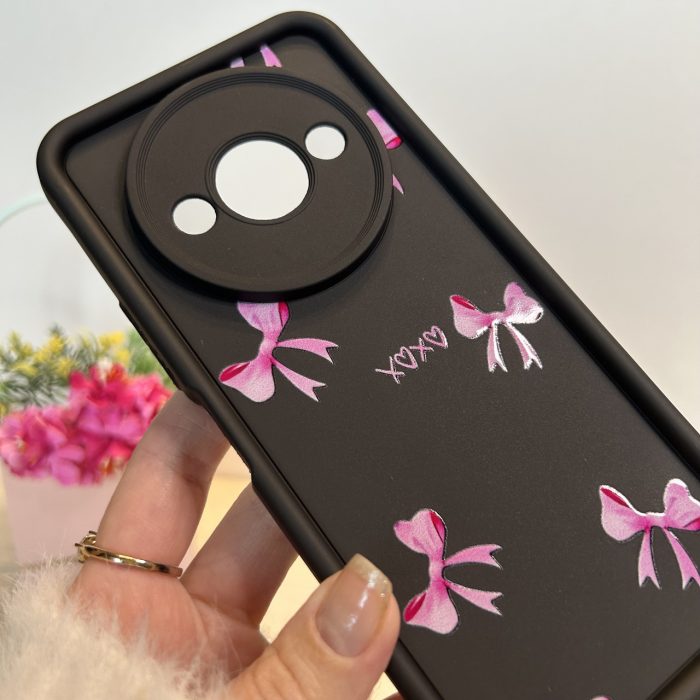 Чехол для xiaomi redmi A3 силиконовый с рисунком TPU Pictures Case черный с бантиками - Зображення 5