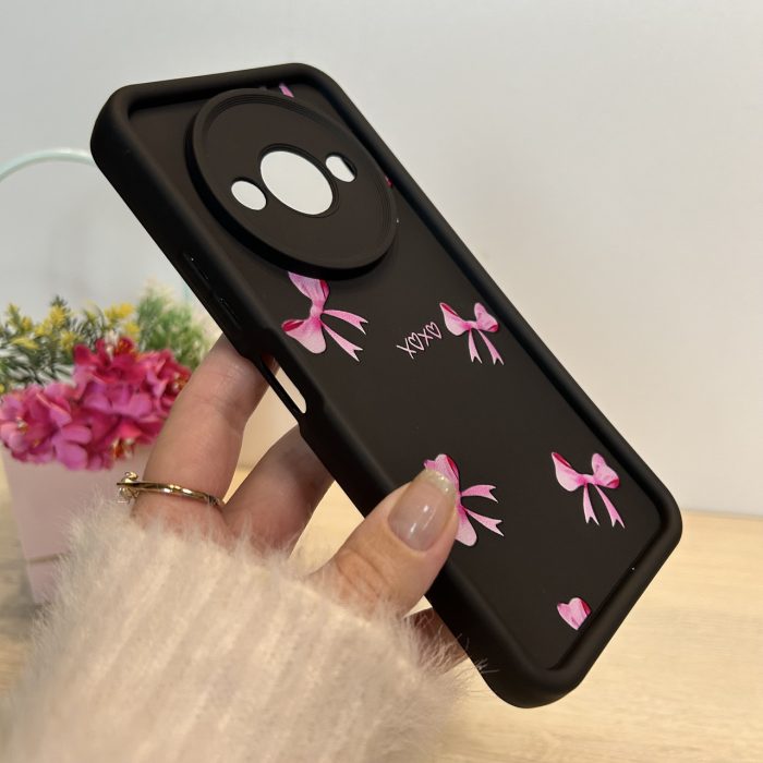 Чехол для xiaomi redmi A3 силиконовый с рисунком TPU Pictures Case черный с бантиками - Зображення 4