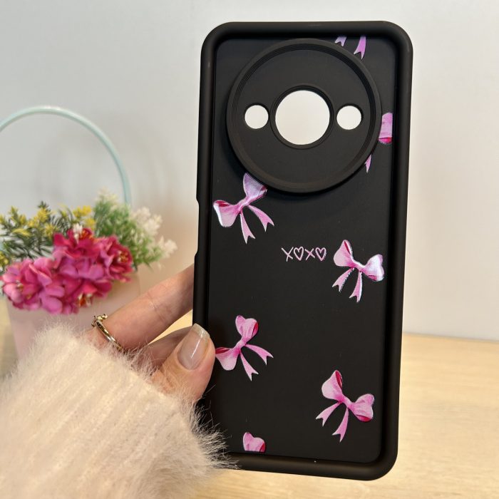 Чехол для xiaomi redmi A3 силиконовый с рисунком TPU Pictures Case черный с бантиками - Зображення 2