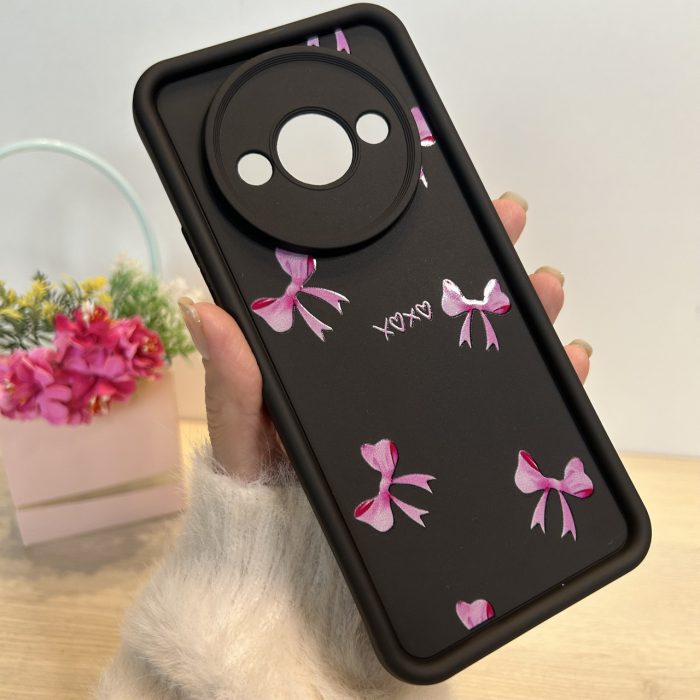 Чехол для xiaomi redmi A3 силиконовый с рисунком TPU Pictures Case черный с бантиками - Зображення 3