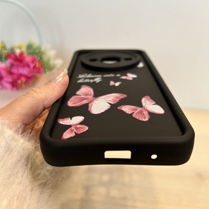 Чохол для xiaomi redmi A3 силіконовий з малюнком TPU Pictures Case чорний з метеликами - Зображення 7