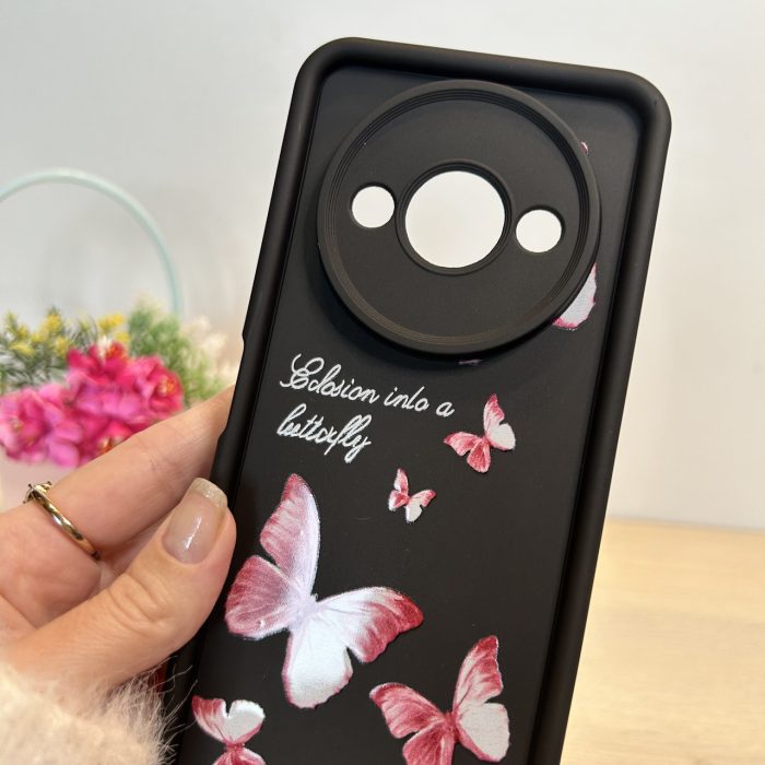 Чохол для xiaomi redmi A3 силіконовий з малюнком TPU Pictures Case чорний з метеликами - Зображення 8