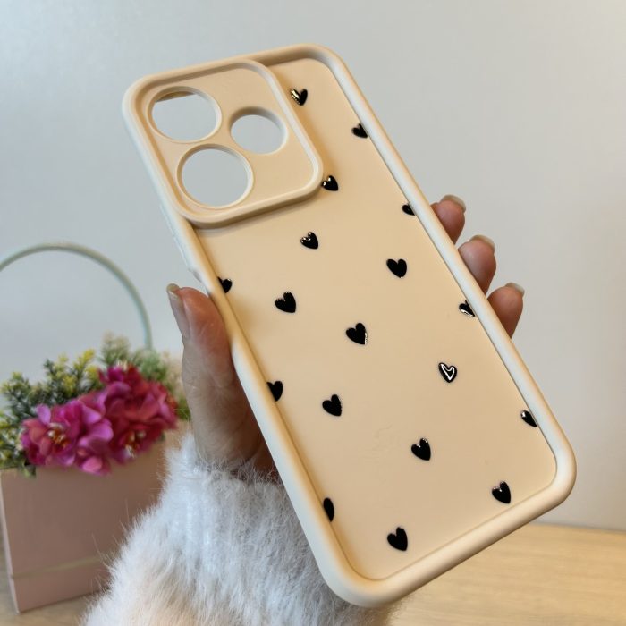 Чохол для Xiaomi redmi 13 4g силіконовий з малюнком TPU Pictures Case білий із сердечками - Зображення 3