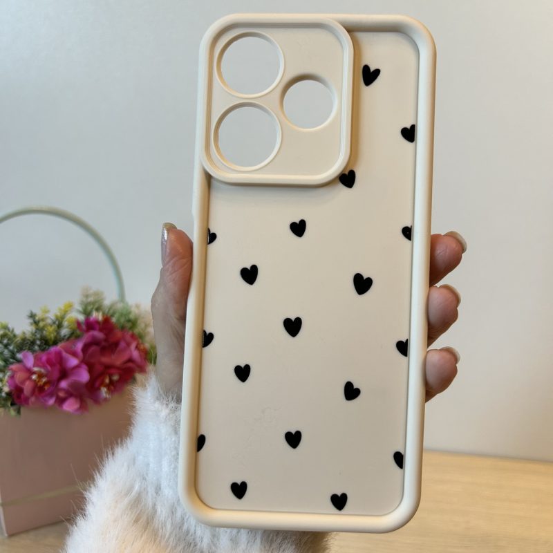 Чохол для Xiaomi redmi 13 4g силіконовий з малюнком TPU Pictures Case білий із сердечками