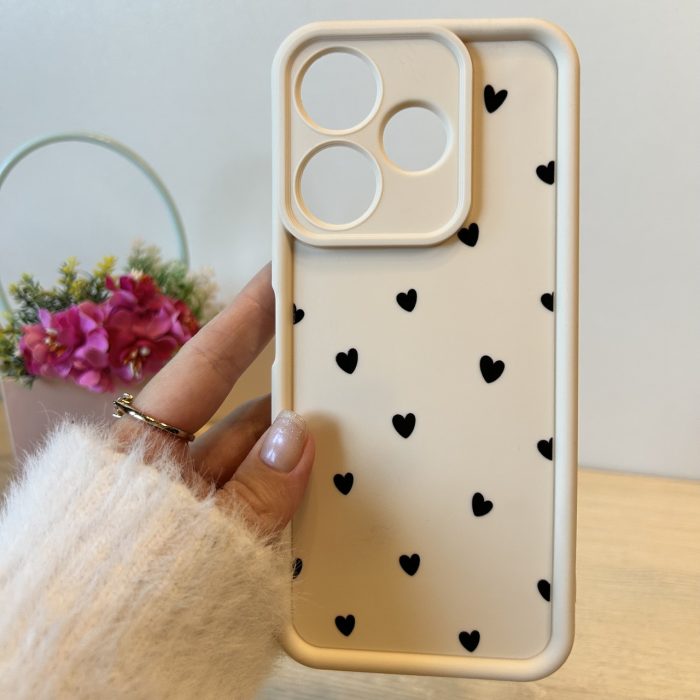 Чохол для Xiaomi redmi 13 4g силіконовий з малюнком TPU Pictures Case білий із сердечками - Зображення 2