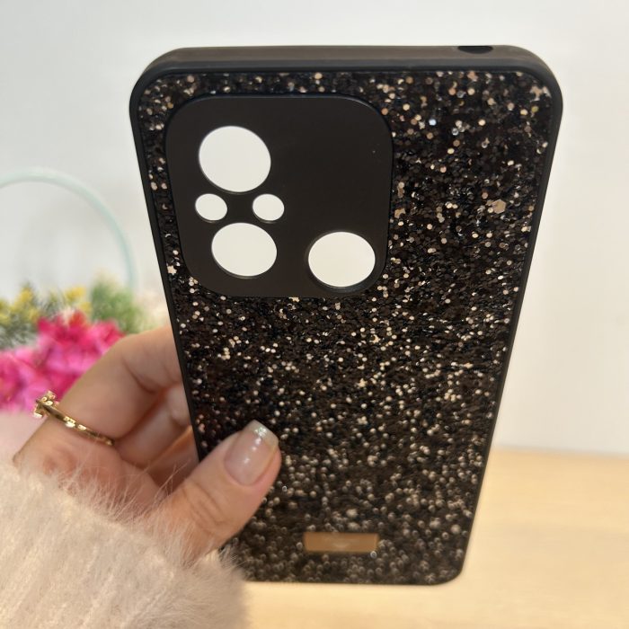 Чохол на xiaomi redmi 12c силіконова накладка блискуча Diamond shine чорний - Зображення 6